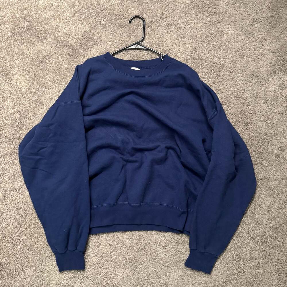 Hanes Ultimate Cotton Crewneck Sweatshirt Navy Blue XL